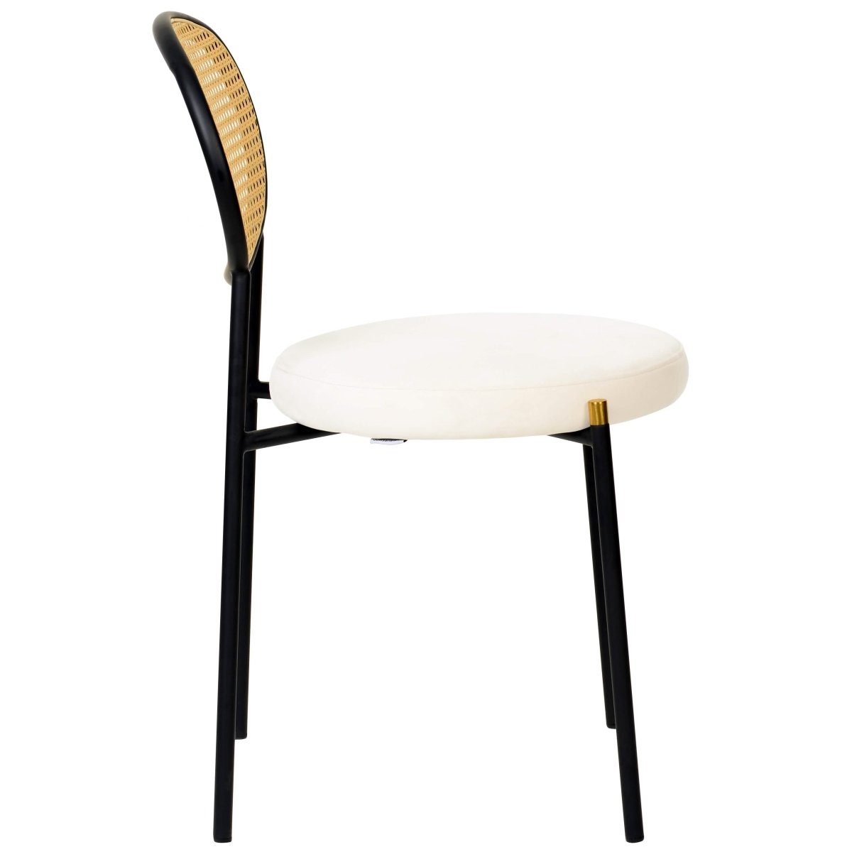 Euston Modern Upholstered Dining Chair with Round Wicker/Velvet Back Style