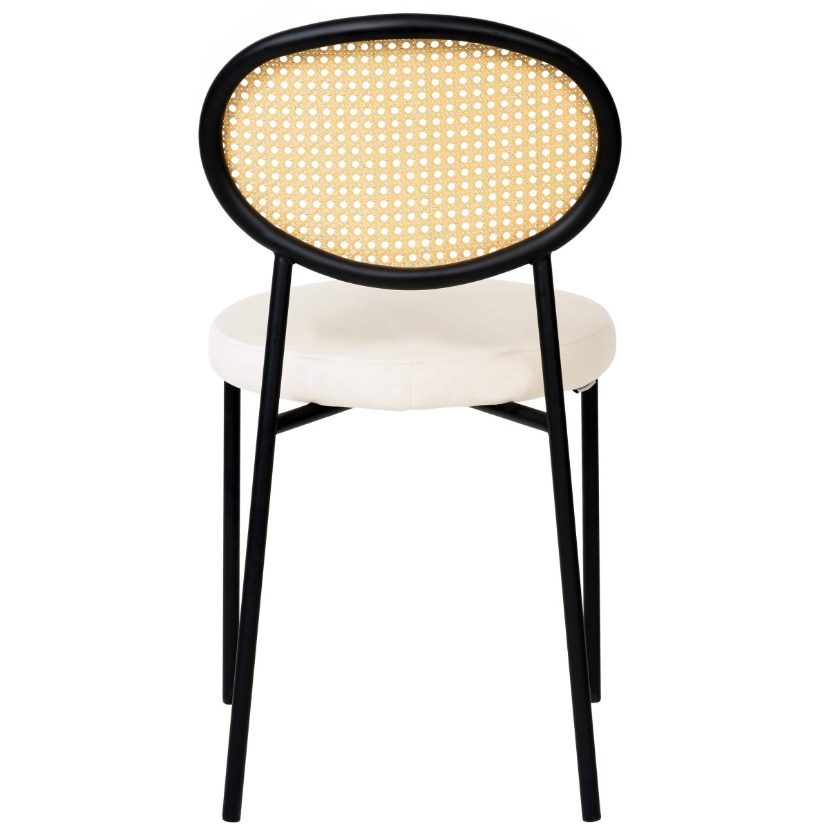 Euston Modern Upholstered Dining Chair with Round Wicker/Velvet Back Style