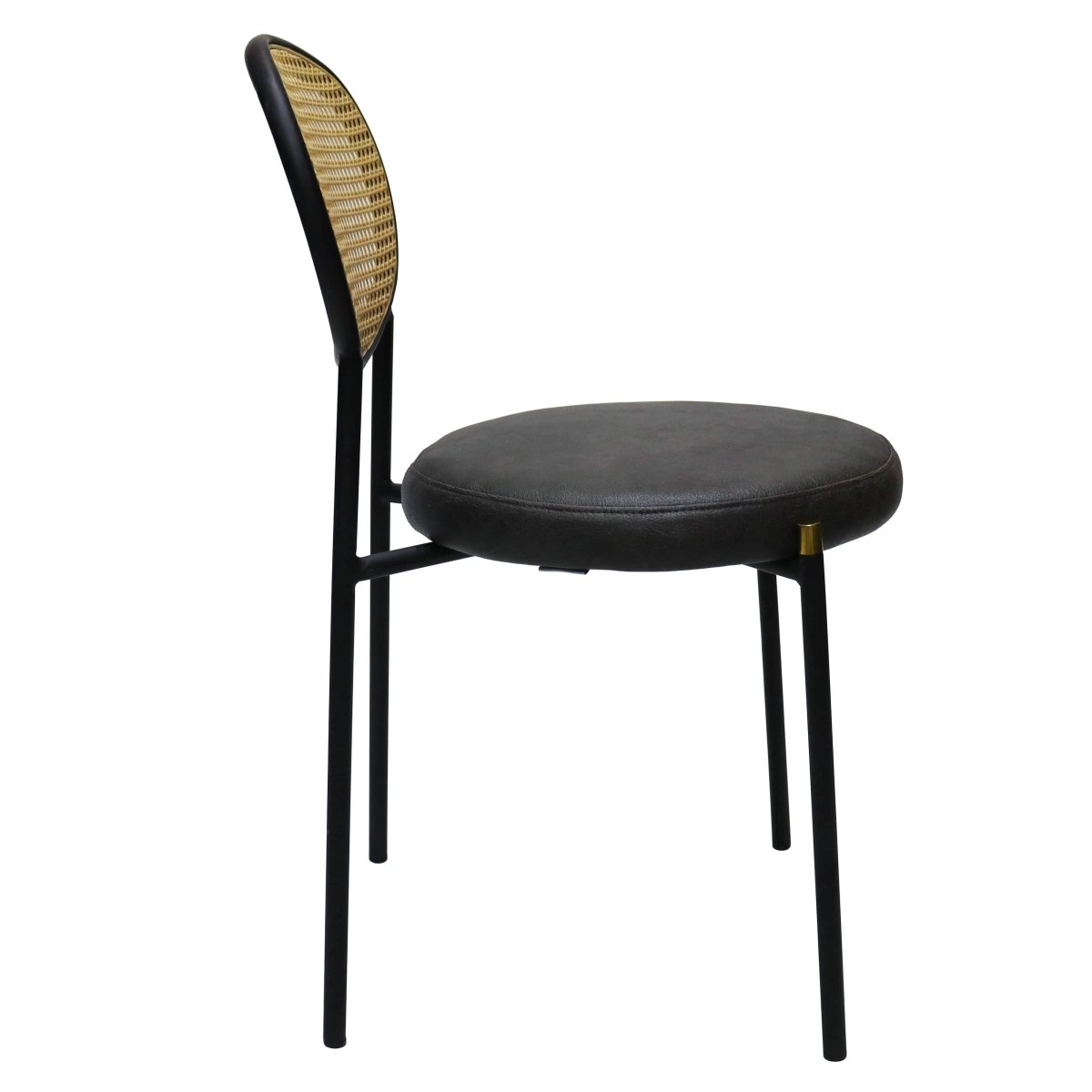 Euston Modern Upholstered Dining Chair with Round Wicker/Velvet Back Style