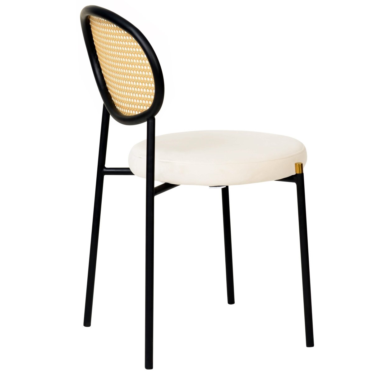 Euston Modern Upholstered Dining Chair with Round Wicker/Velvet Back Style