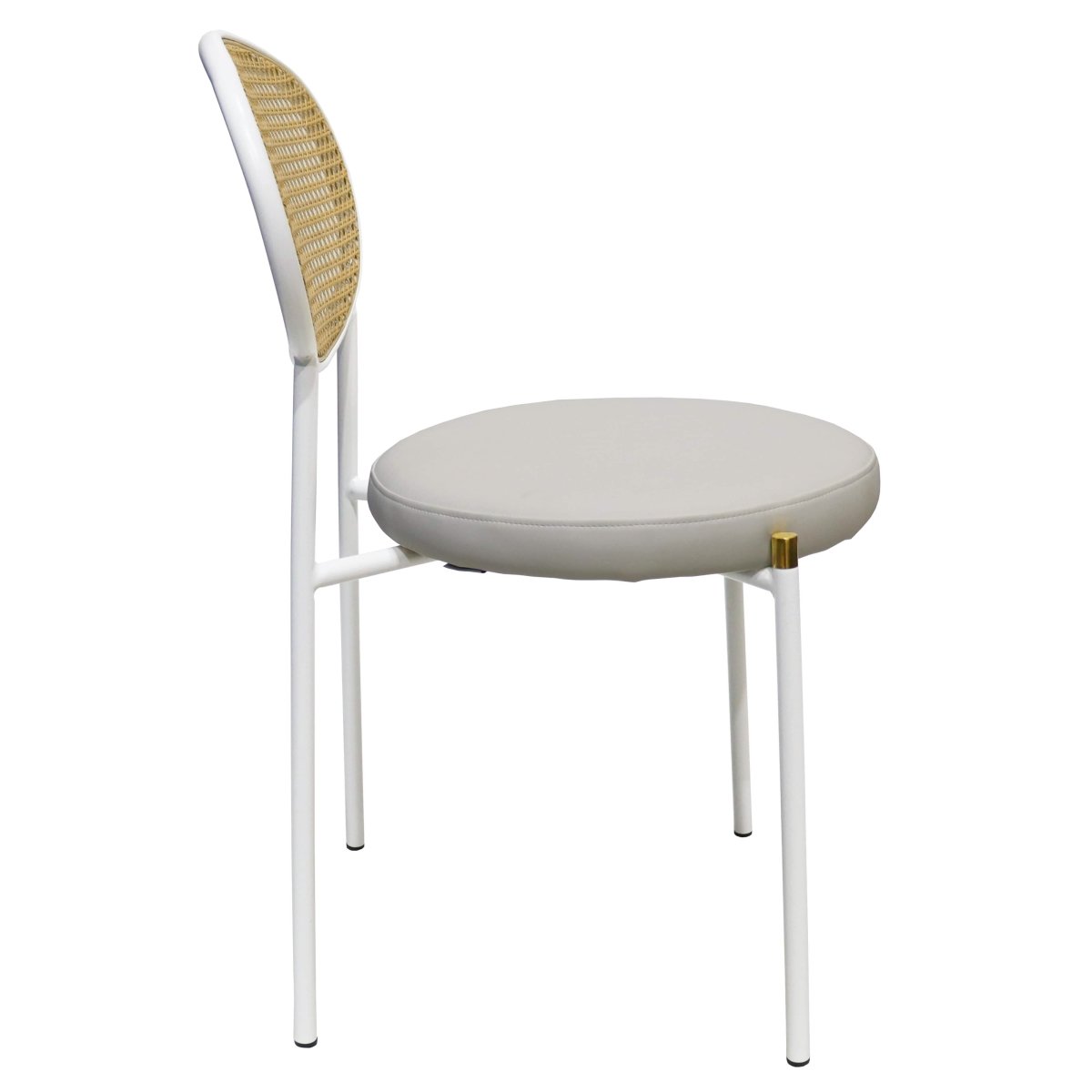 Euston Modern Upholstered Dining Chair with Round Wicker/Velvet Back Style