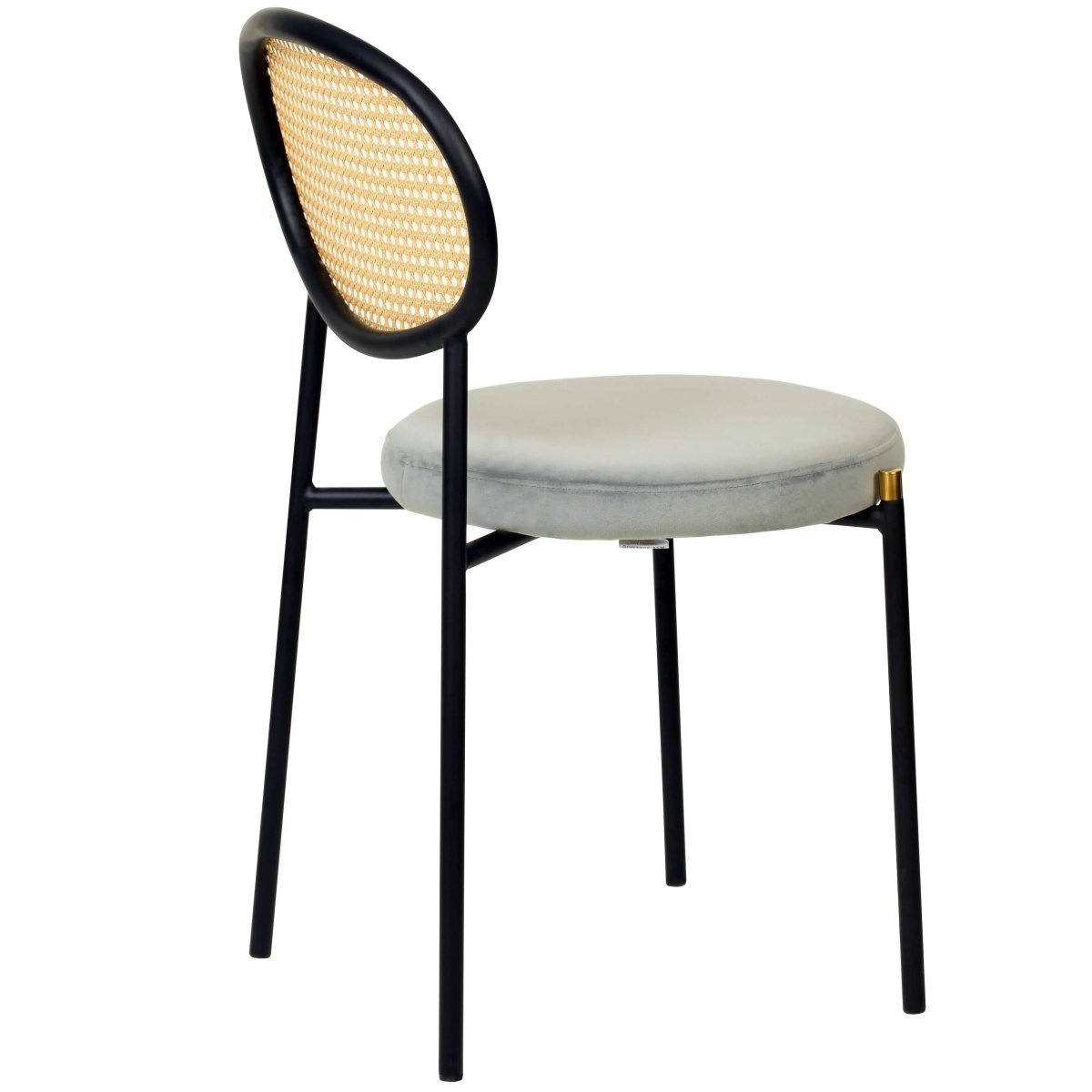 Euston Modern Upholstered Dining Chair with Round Wicker/Velvet Back Style