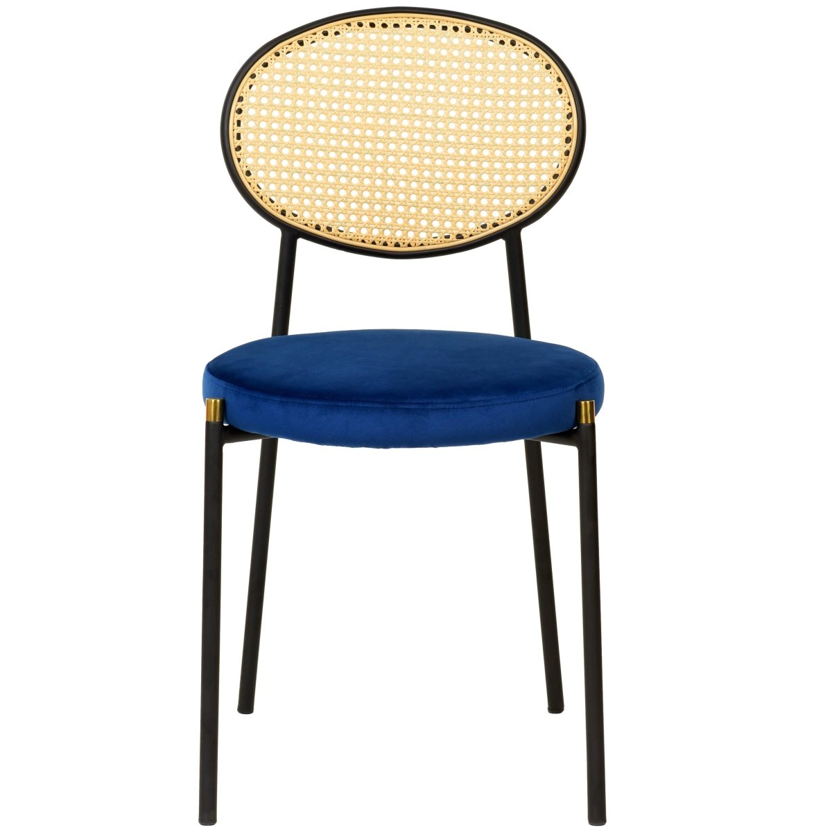 Euston Modern Upholstered Dining Chair with Round Wicker/Velvet Back Style