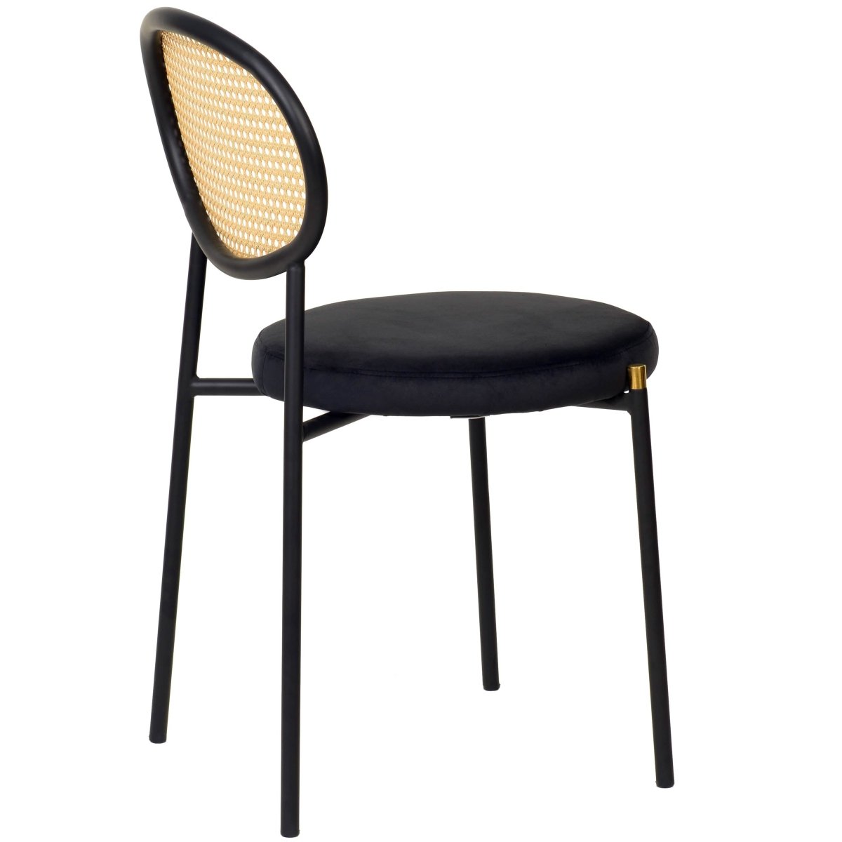 Euston Modern Upholstered Dining Chair with Round Wicker/Velvet Back Style