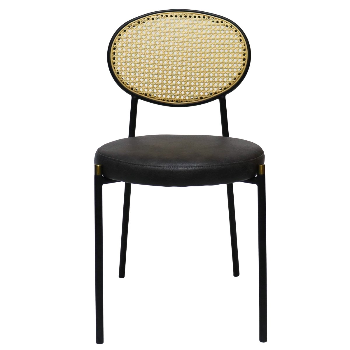 Euston Modern Upholstered Dining Chair with Round Wicker/Velvet Back Style