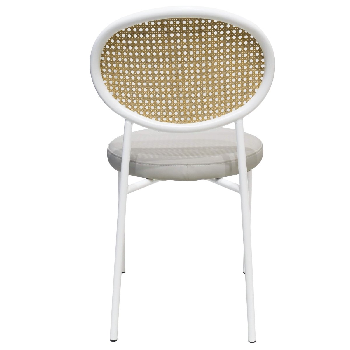 Euston Modern Upholstered Dining Chair with Round Wicker/Velvet Back Style