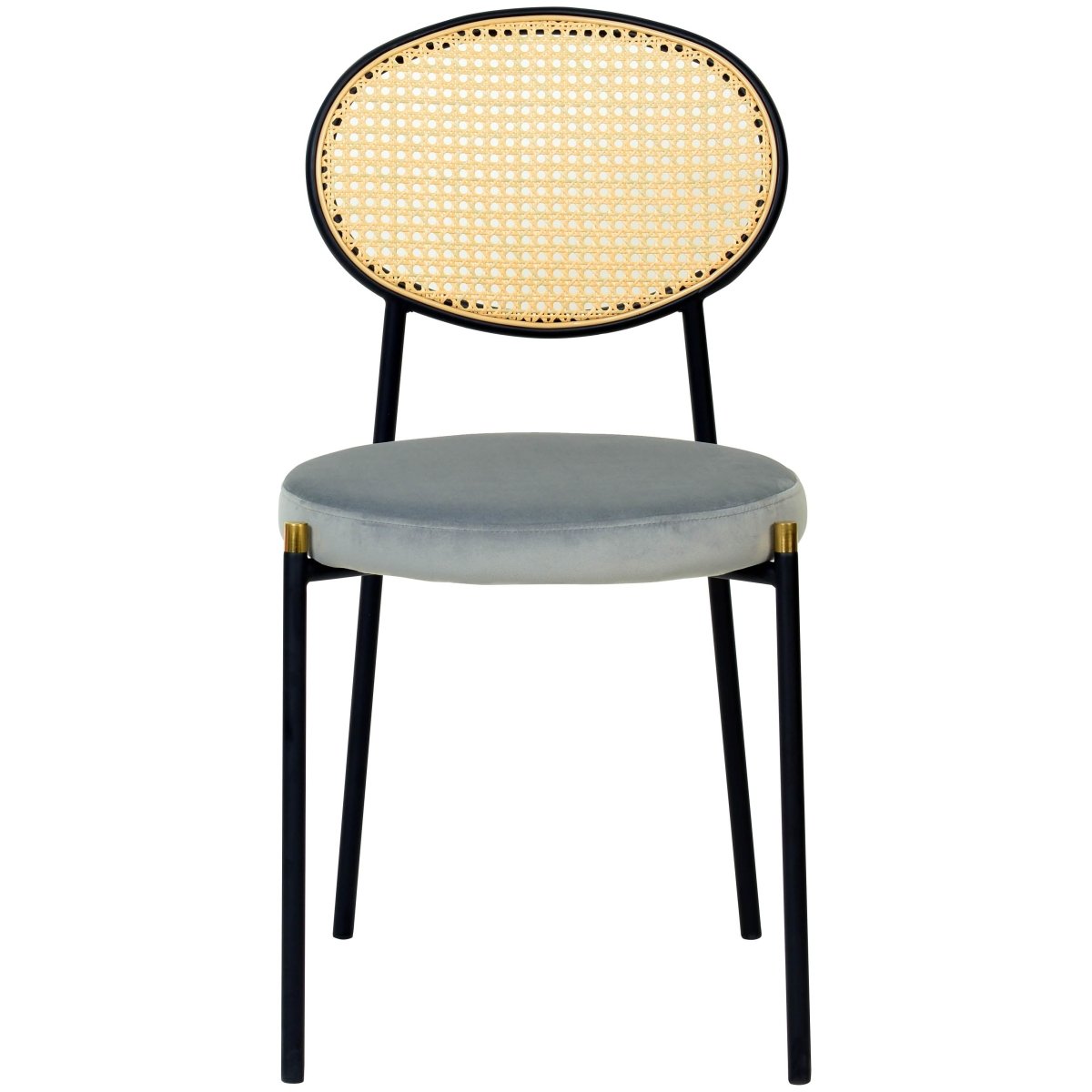 Euston Modern Upholstered Dining Chair with Round Wicker/Velvet Back Style