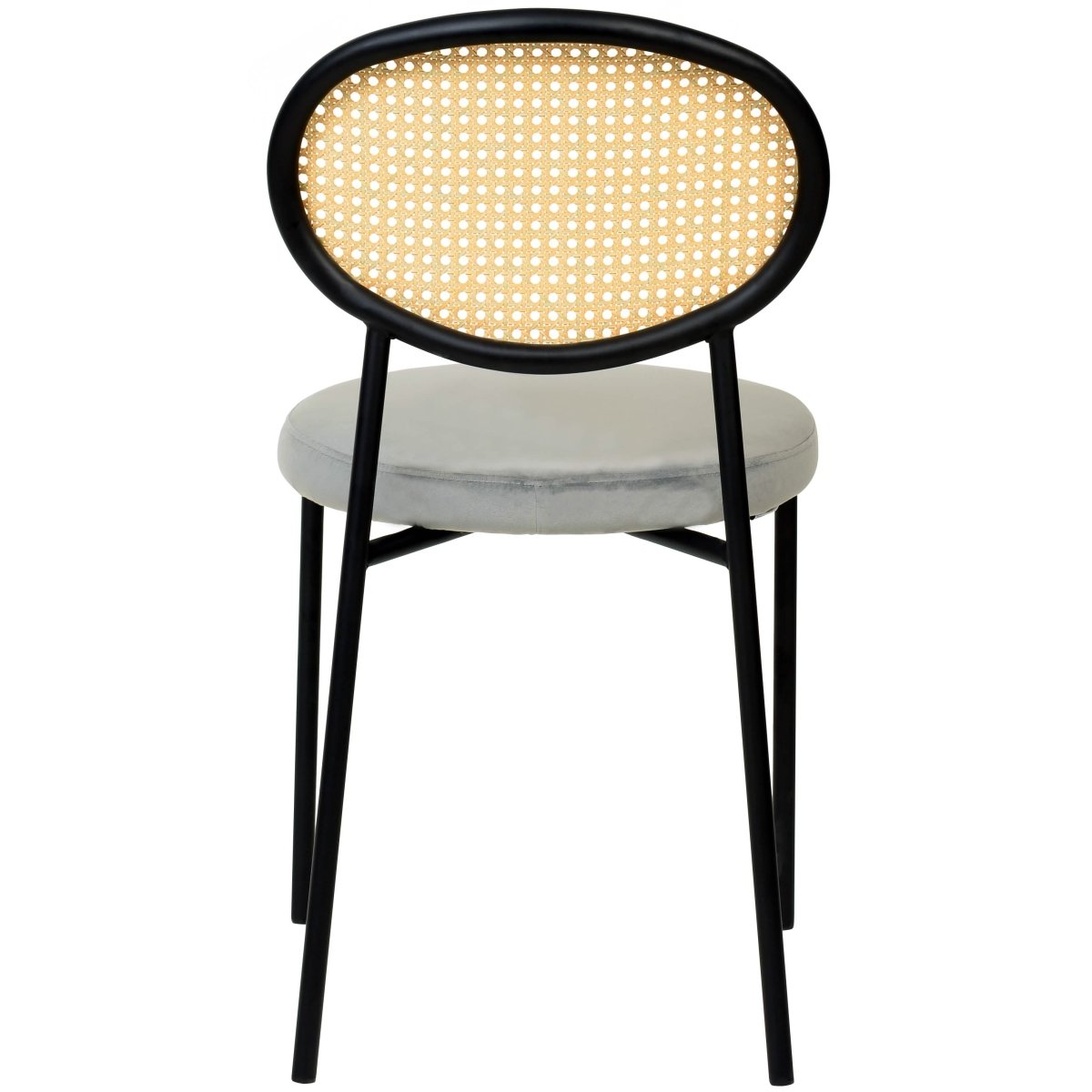 Euston Modern Upholstered Dining Chair with Round Wicker/Velvet Back Style