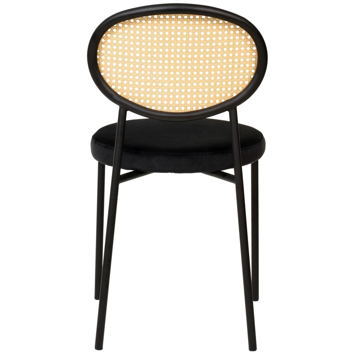 Euston Modern Upholstered Dining Chair with Round Wicker/Velvet Back Style
