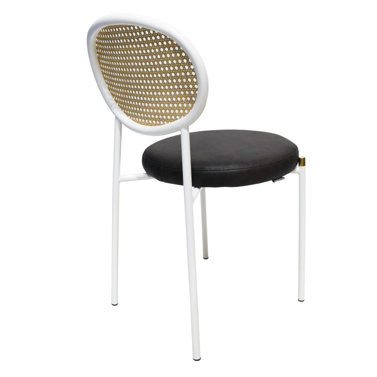 Euston Modern Upholstered Dining Chair with Round Wicker/Velvet Back Style