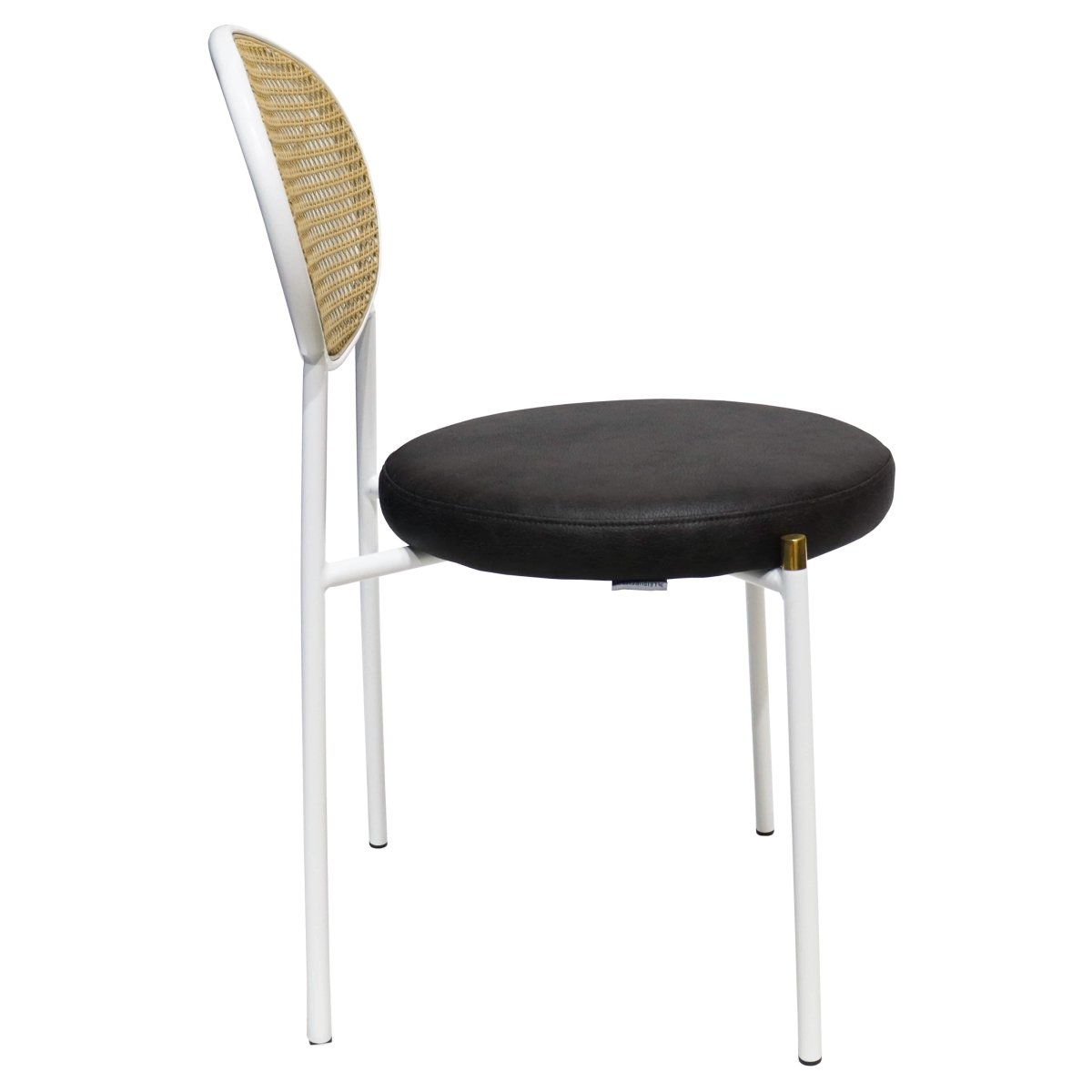 Euston Modern Upholstered Dining Chair with Round Wicker/Velvet Back Style