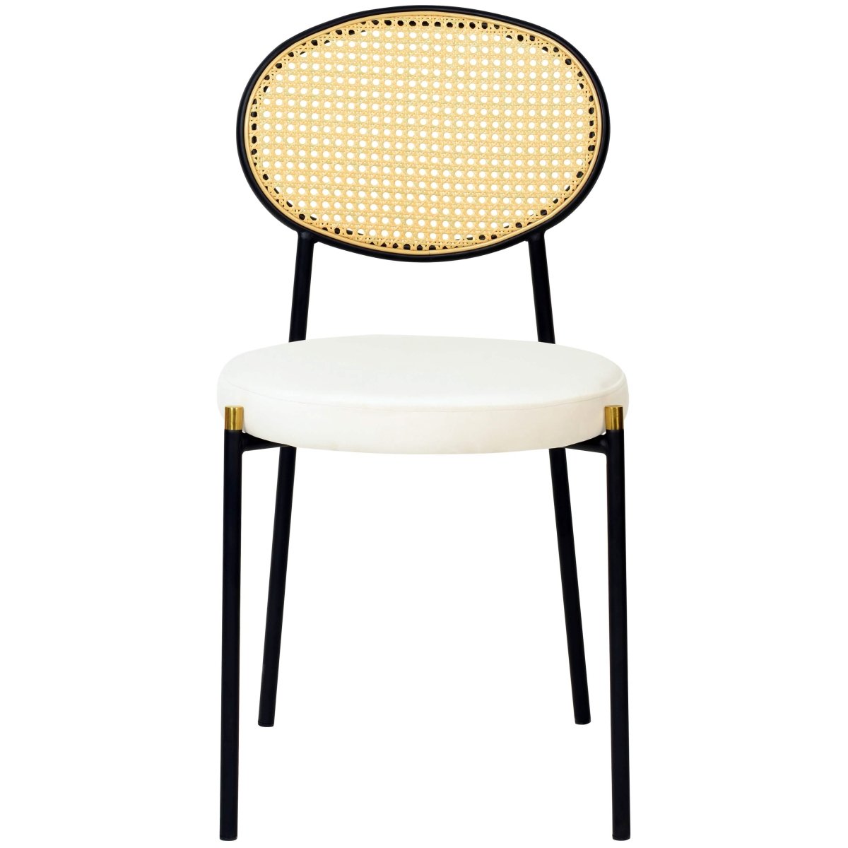 Euston Modern Upholstered Dining Chair with Round Wicker/Velvet Back Style