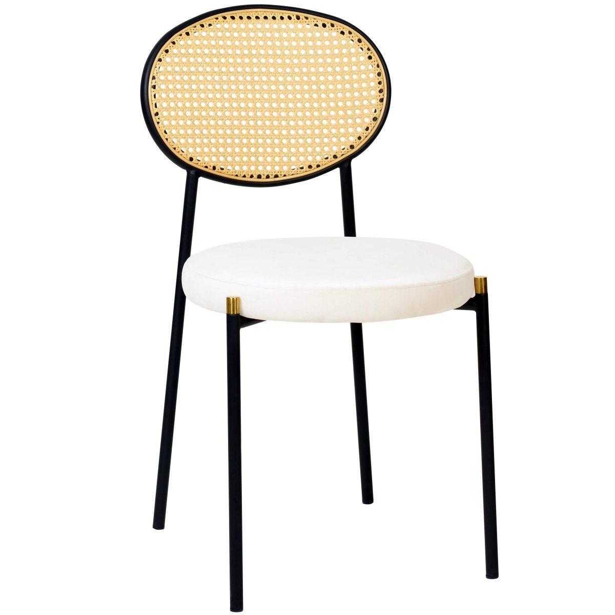 Euston Modern Upholstered Dining Chair with Round Wicker/Velvet Back Style