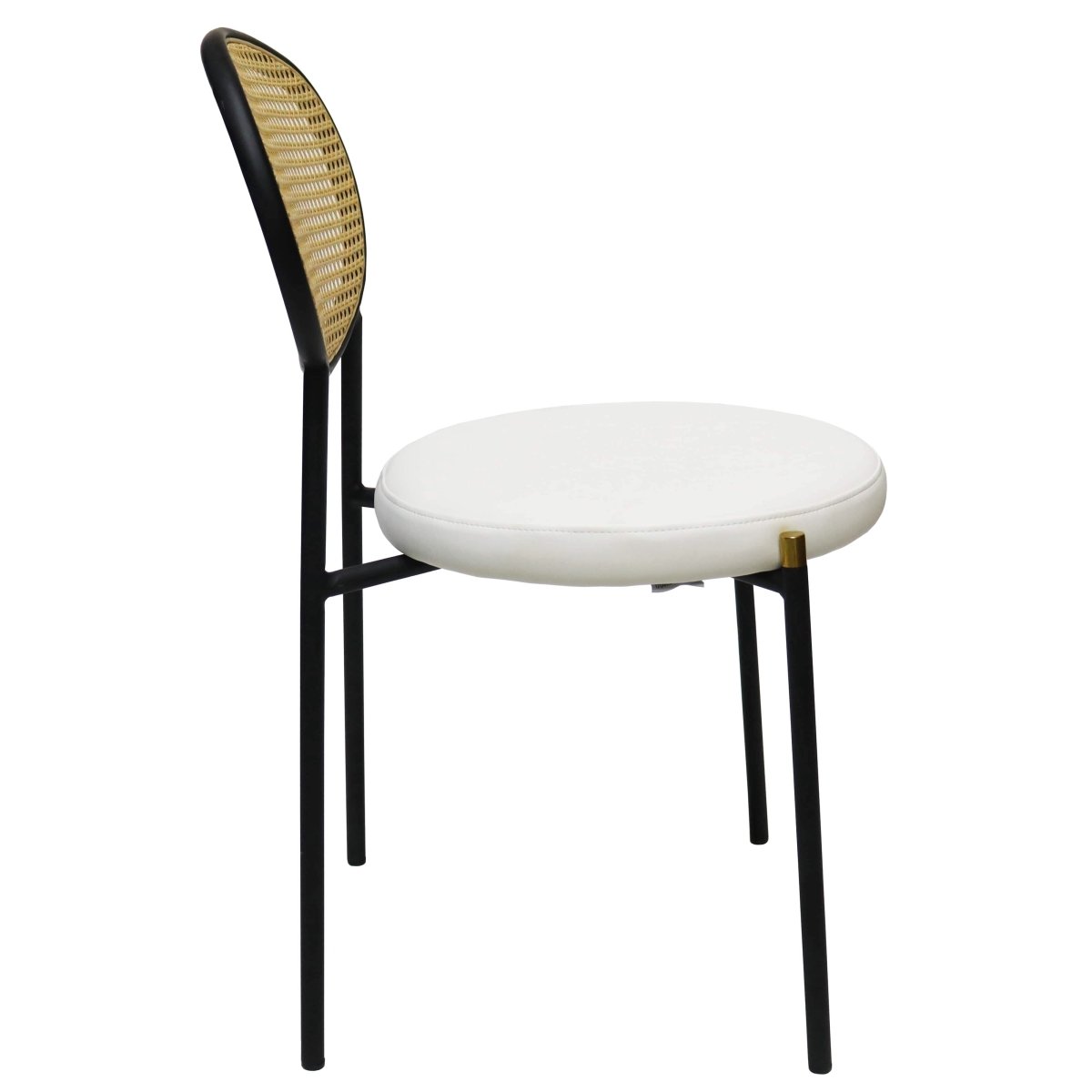 Euston Modern Upholstered Dining Chair with Round Wicker/Velvet Back Style