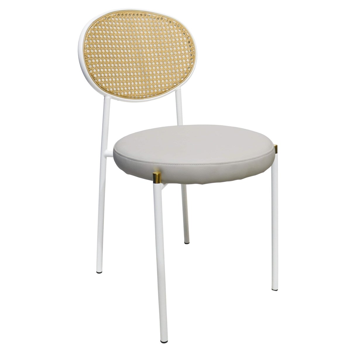 Euston Modern Upholstered Dining Chair with Round Wicker/Velvet Back Style