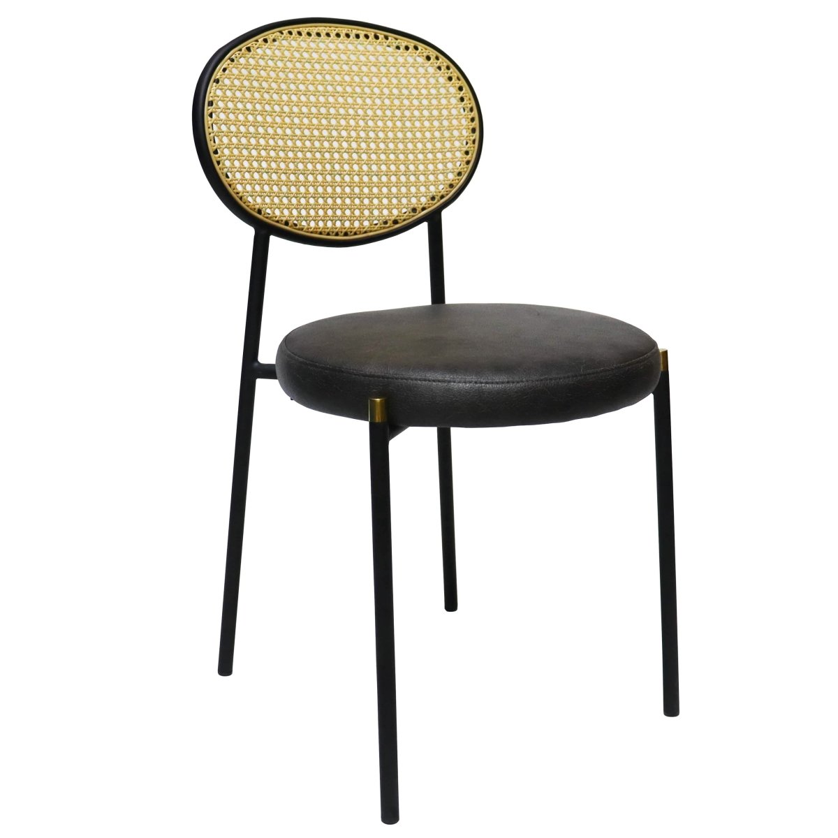 Euston Modern Upholstered Dining Chair with Round Wicker/Velvet Back Style