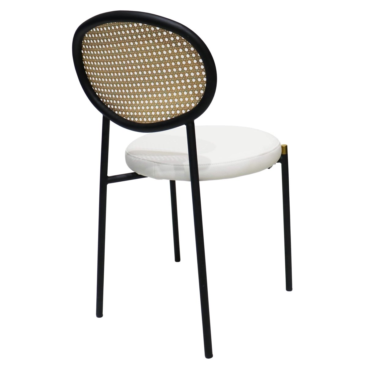 Euston Modern Upholstered Dining Chair with Round Wicker/Velvet Back Style