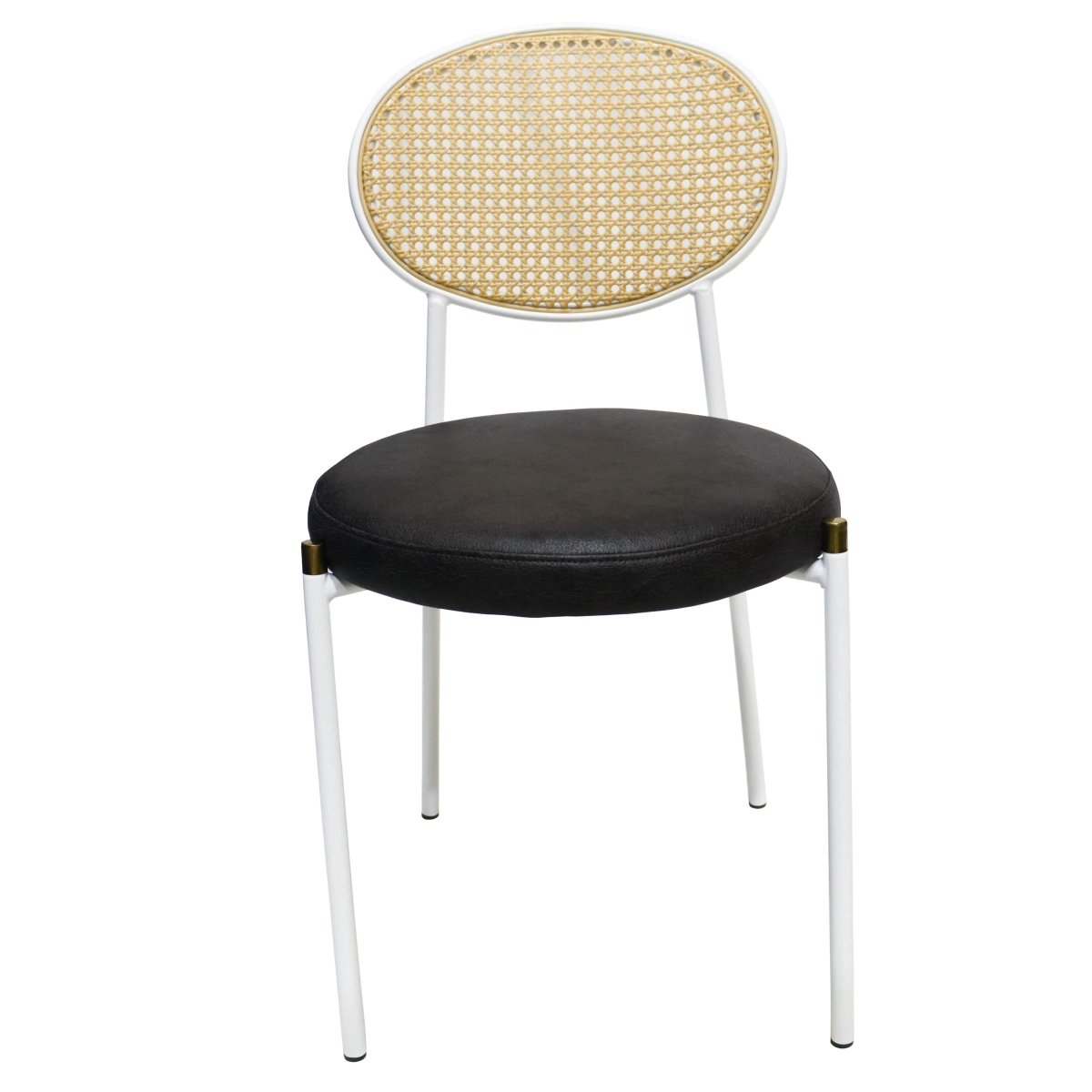 Euston Modern Upholstered Dining Chair with Round Wicker/Velvet Back Style