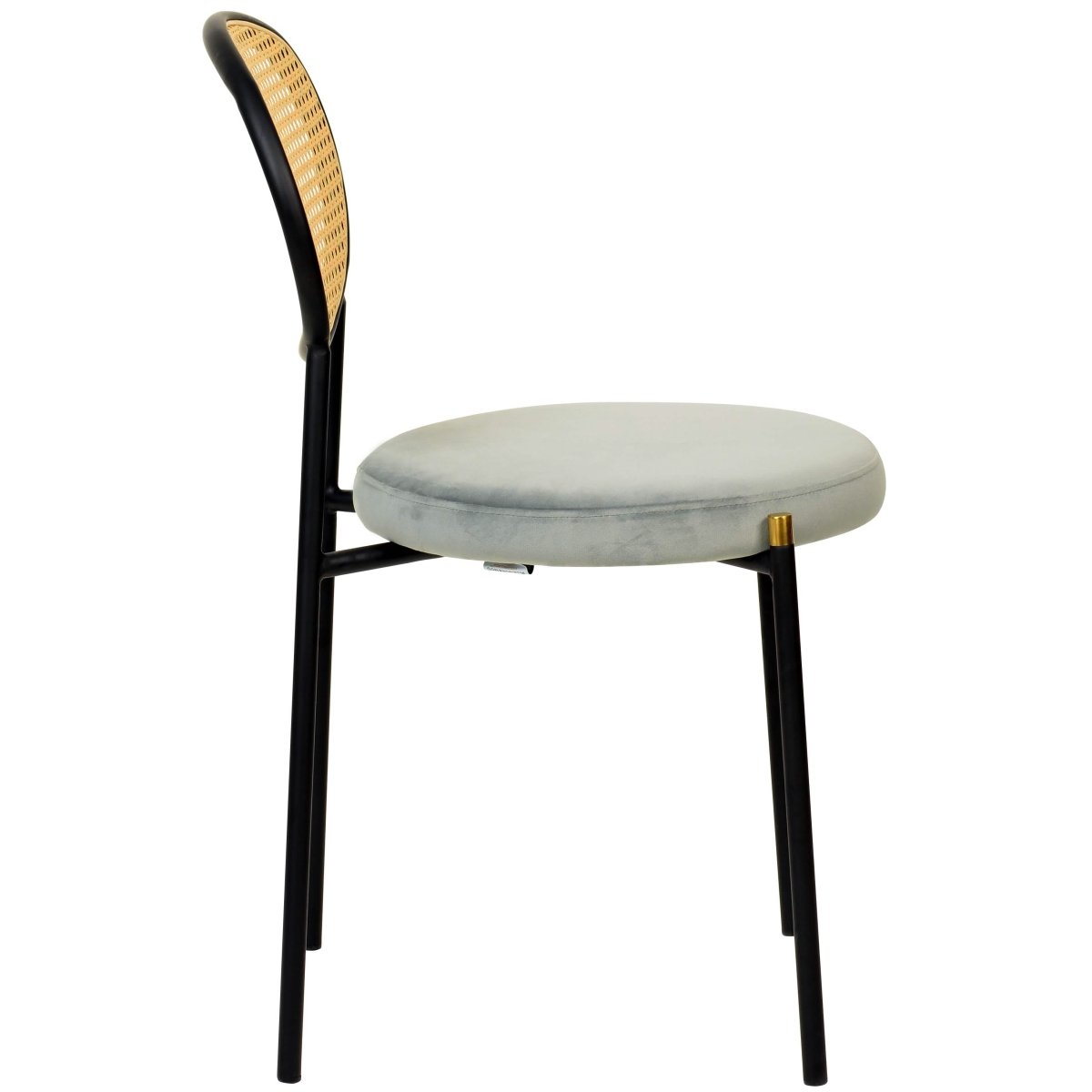 Euston Modern Upholstered Dining Chair with Round Wicker/Velvet Back Style
