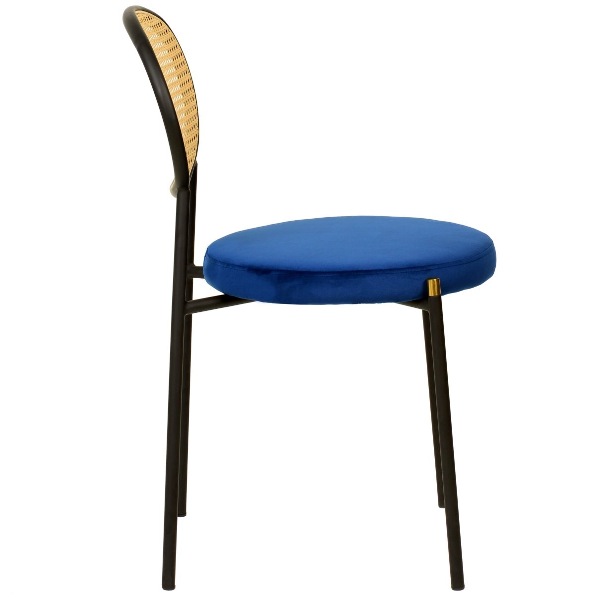 Euston Modern Upholstered Dining Chair with Round Wicker/Velvet Back Style