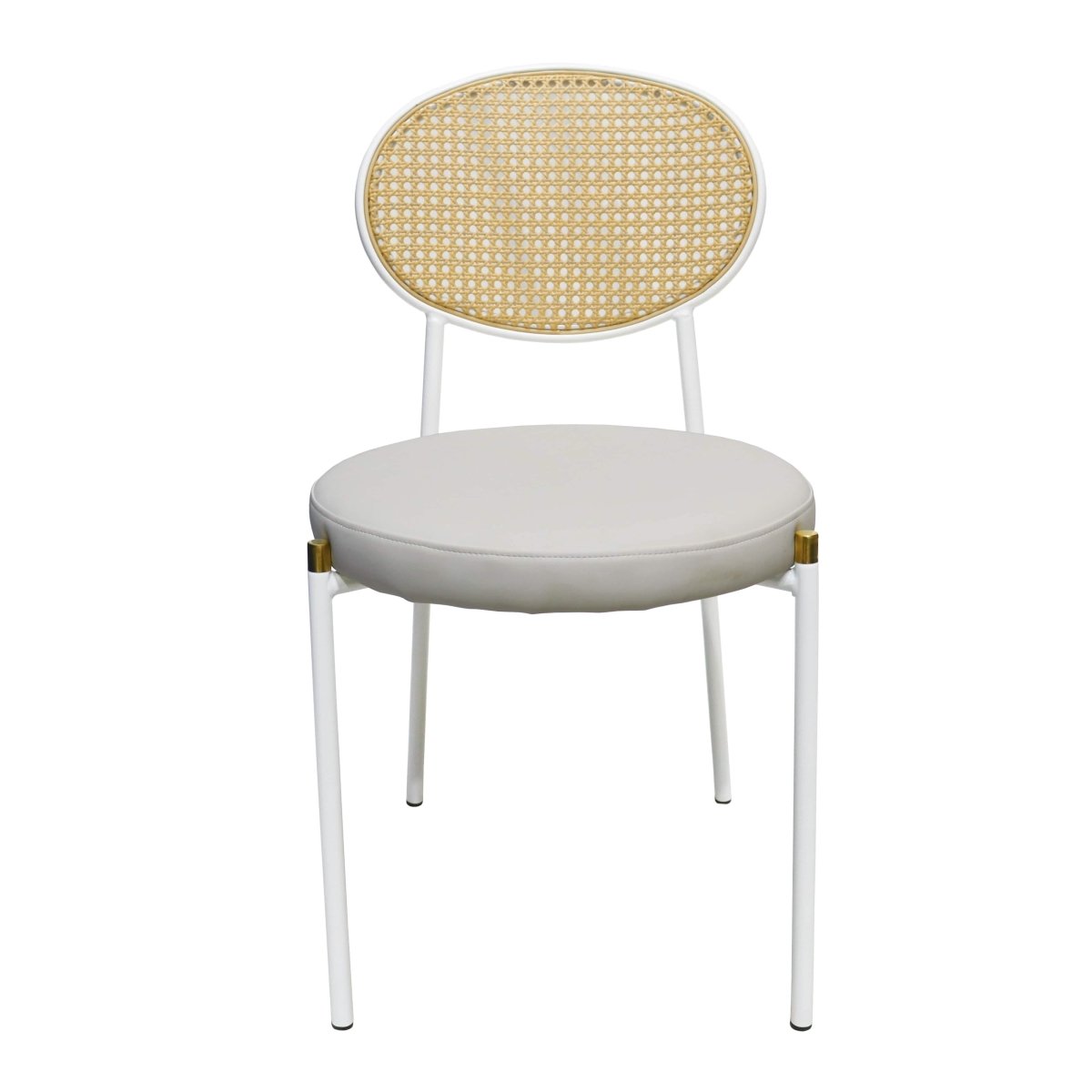 Euston Modern Upholstered Dining Chair with Round Wicker/Velvet Back Style