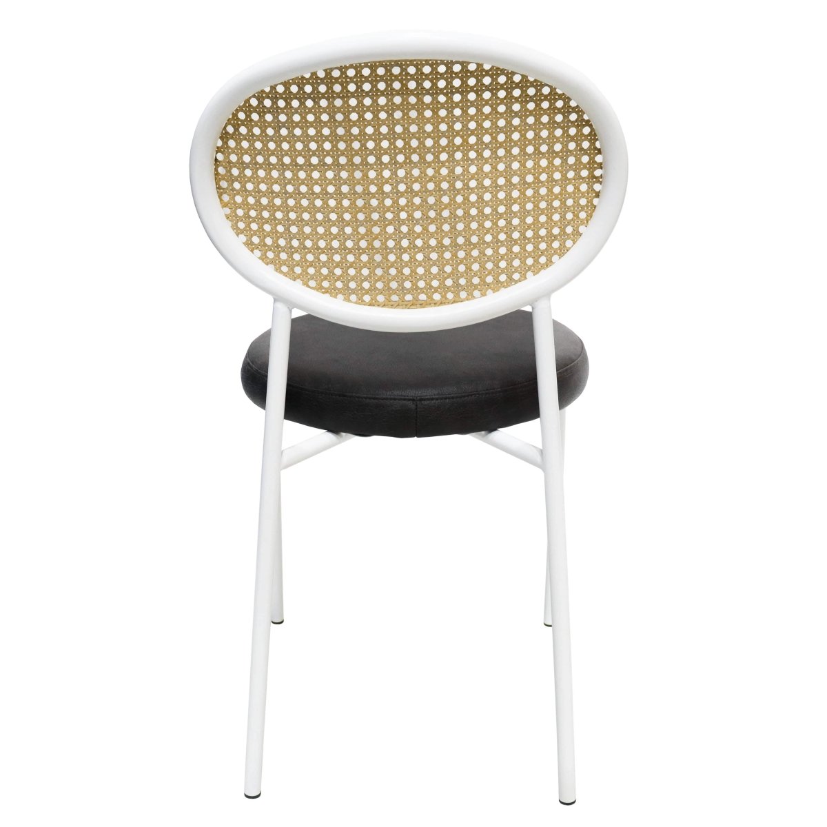 Euston Modern Upholstered Dining Chair with Round Wicker/Velvet Back Style