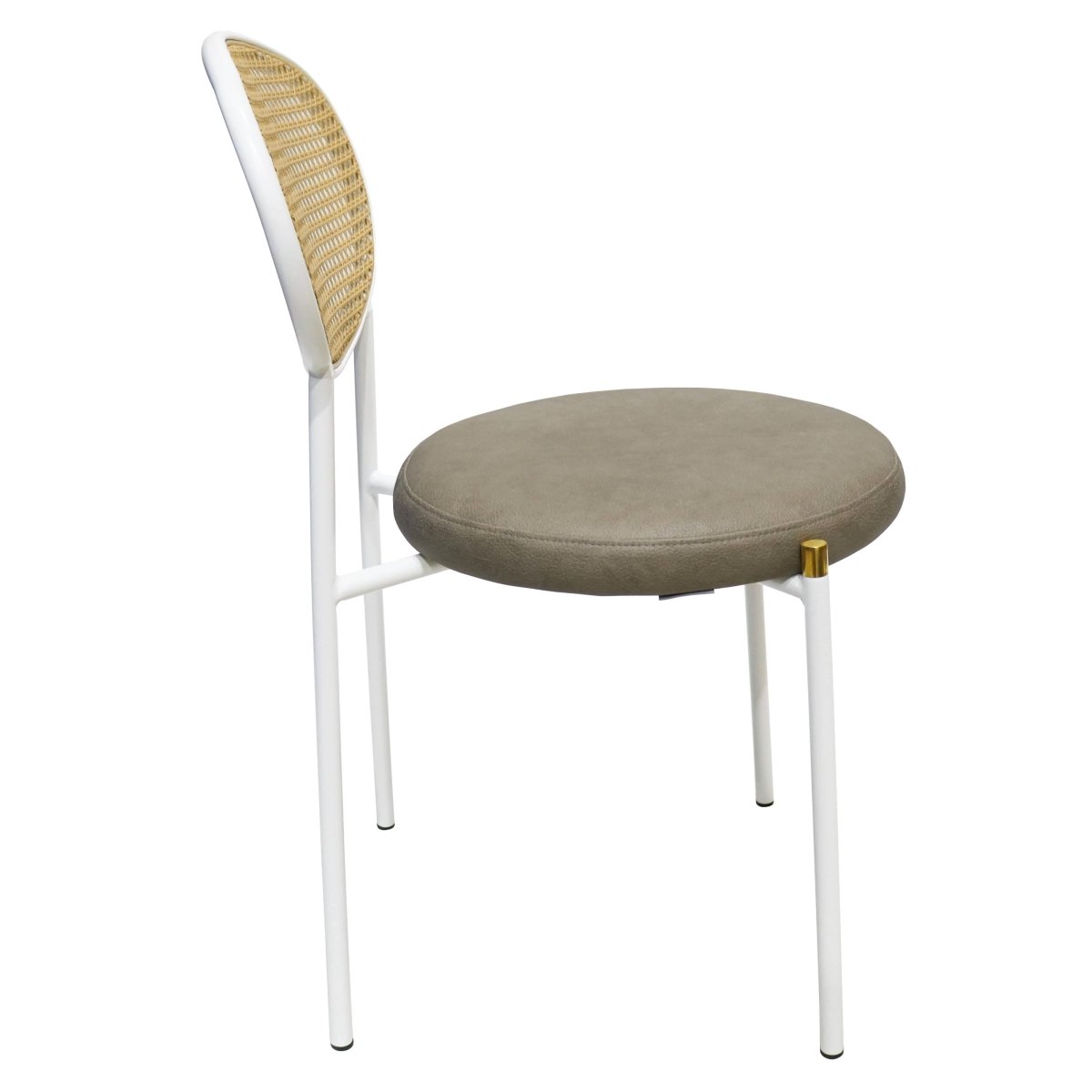 Euston Modern Upholstered Dining Chair with Round Wicker/Velvet Back Style