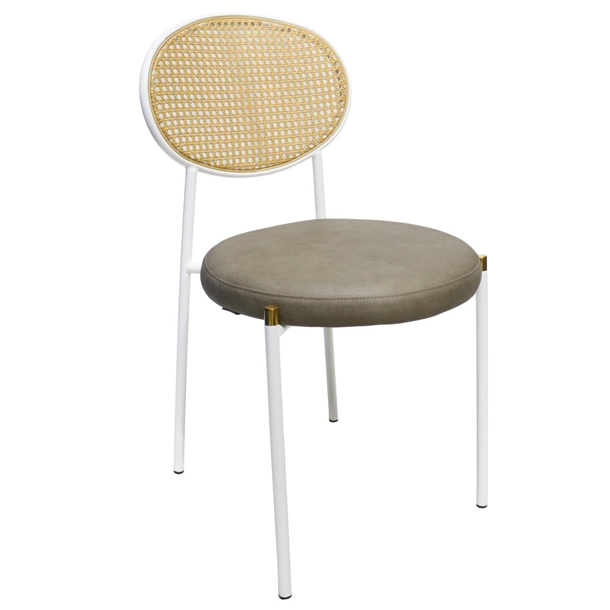 Euston Modern Upholstered Dining Chair with Round Wicker/Velvet Back Style