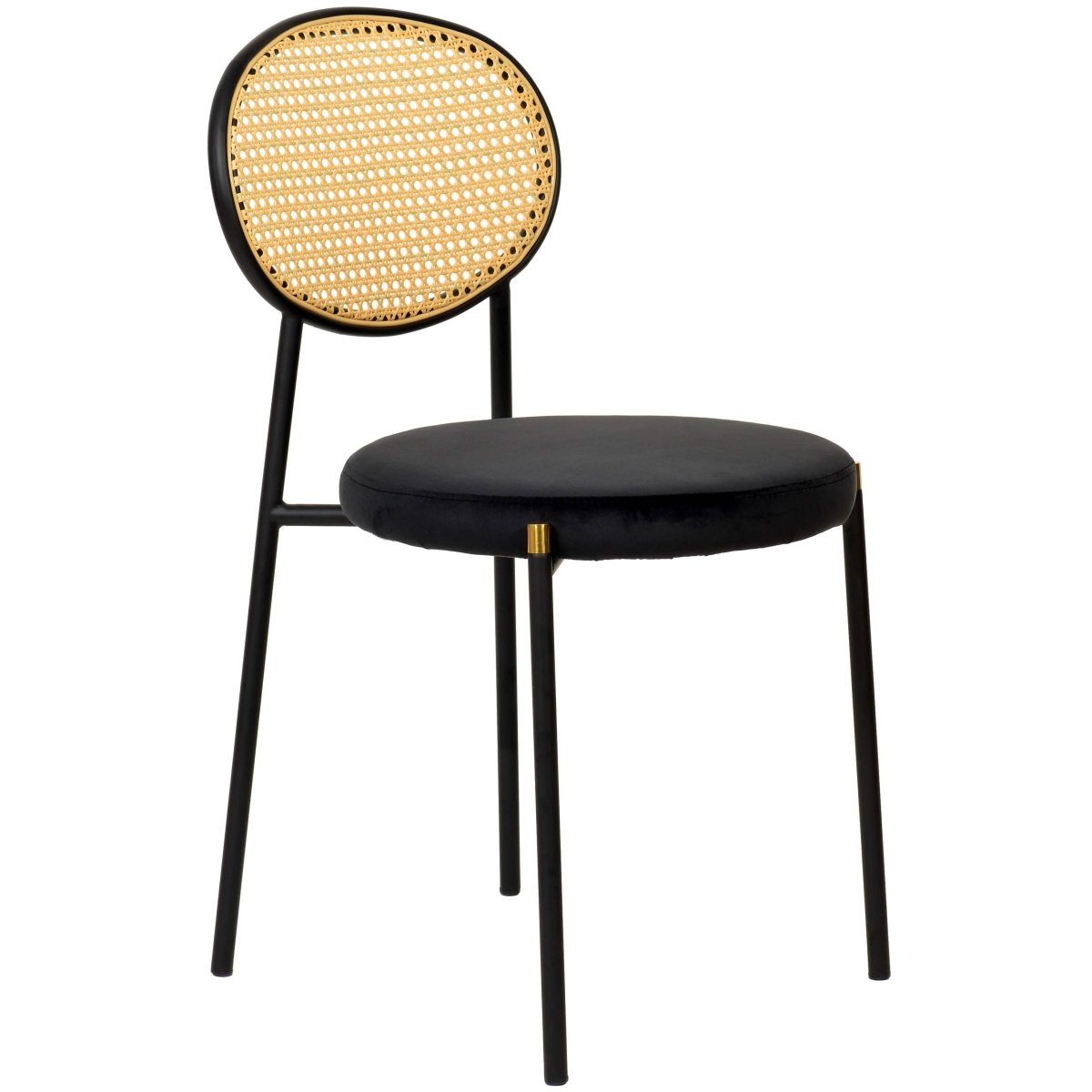 Euston Modern Upholstered Dining Chair with Round Wicker/Velvet Back Style