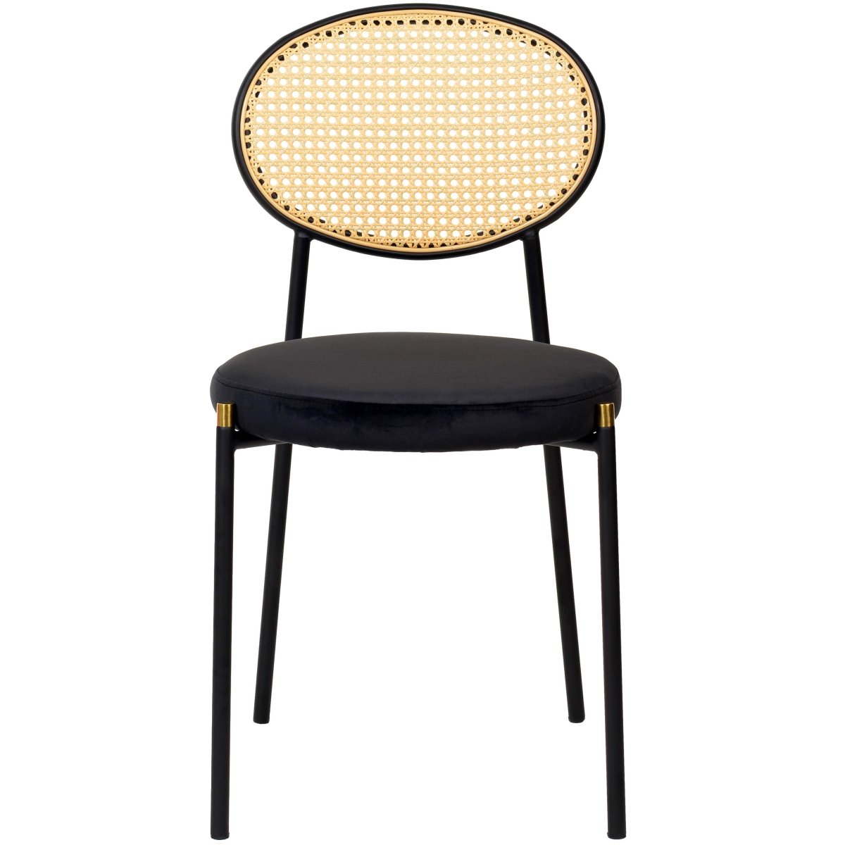 Euston Modern Upholstered Dining Chair with Round Wicker/Velvet Back Style