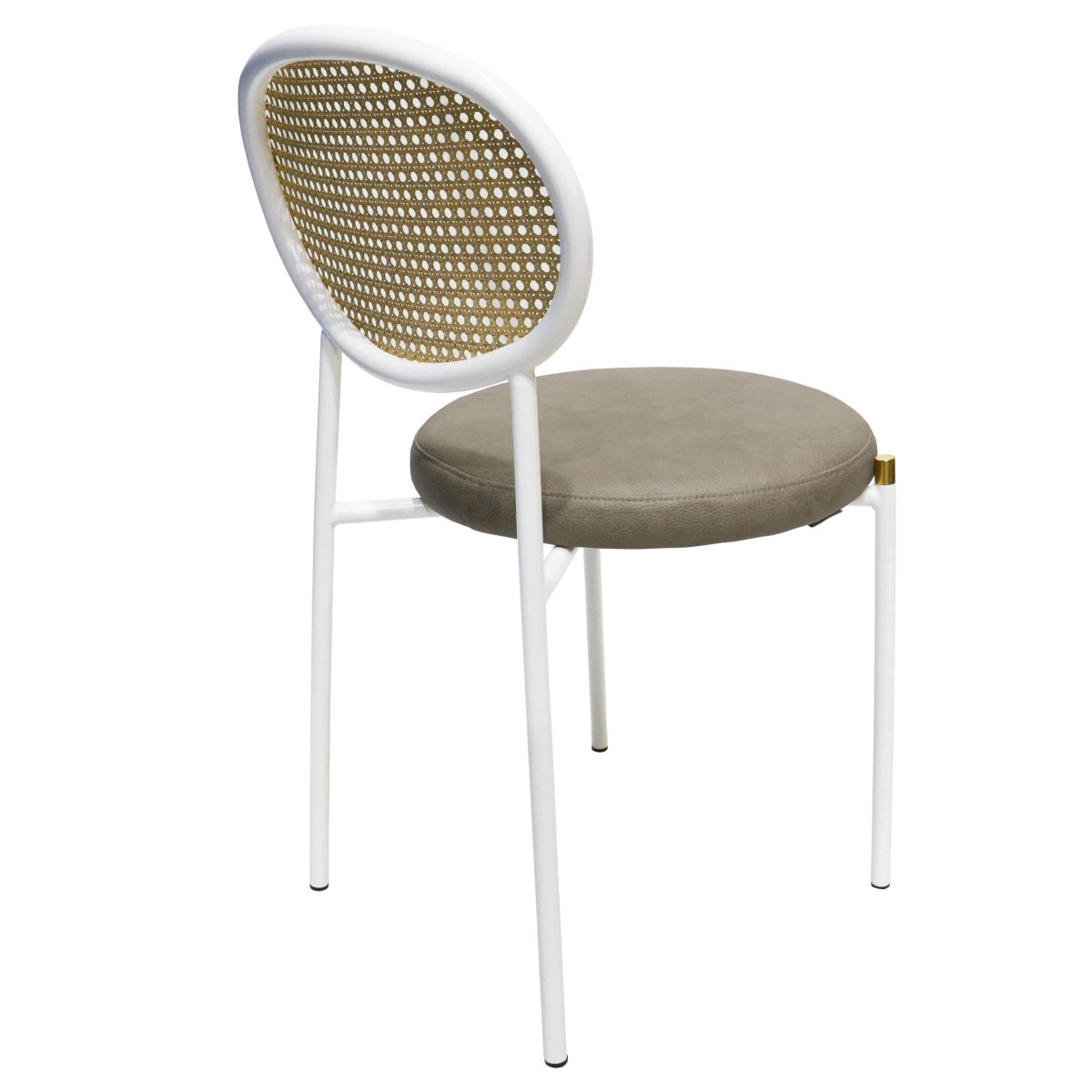 Euston Modern Upholstered Dining Chair with Round Wicker/Velvet Back Style