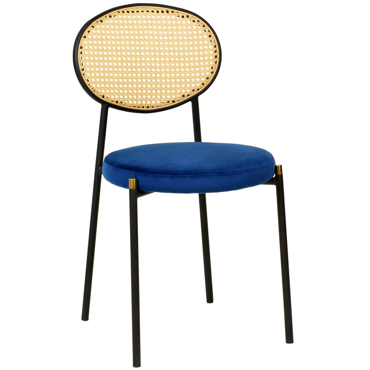 Euston Modern Upholstered Dining Chair with Round Wicker/Velvet Back Style