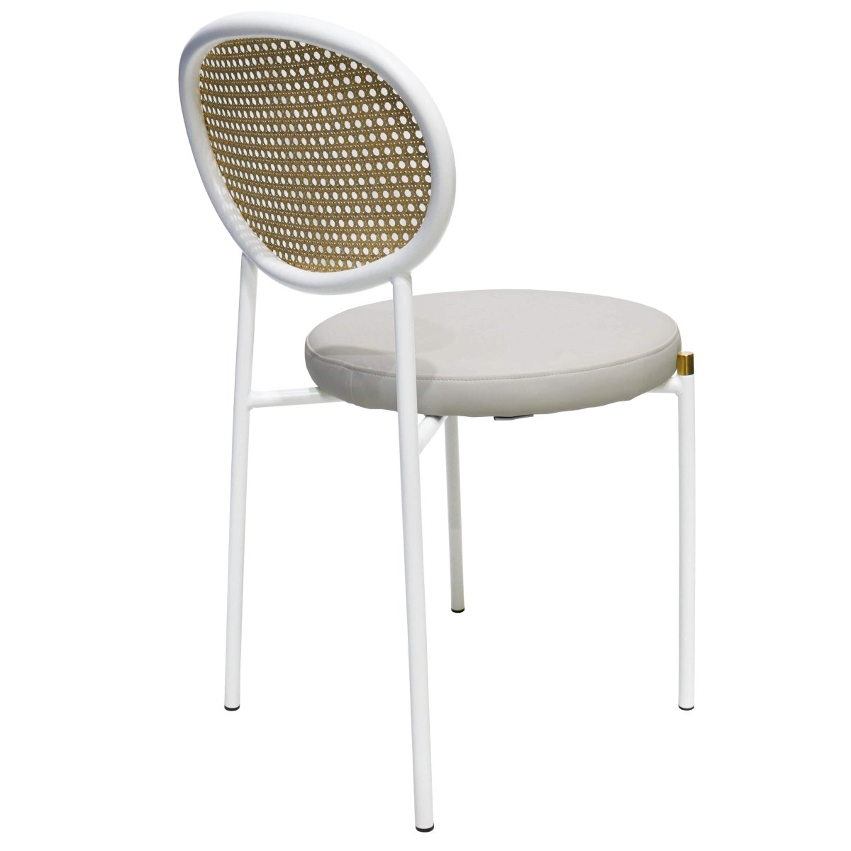 Euston Modern Upholstered Dining Chair with Round Wicker/Velvet Back Style