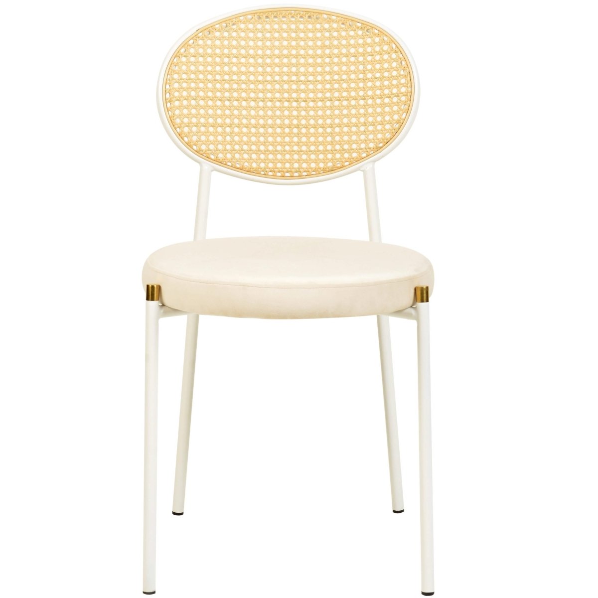 Euston Modern Upholstered Dining Chair with Round Wicker/Velvet Back Style