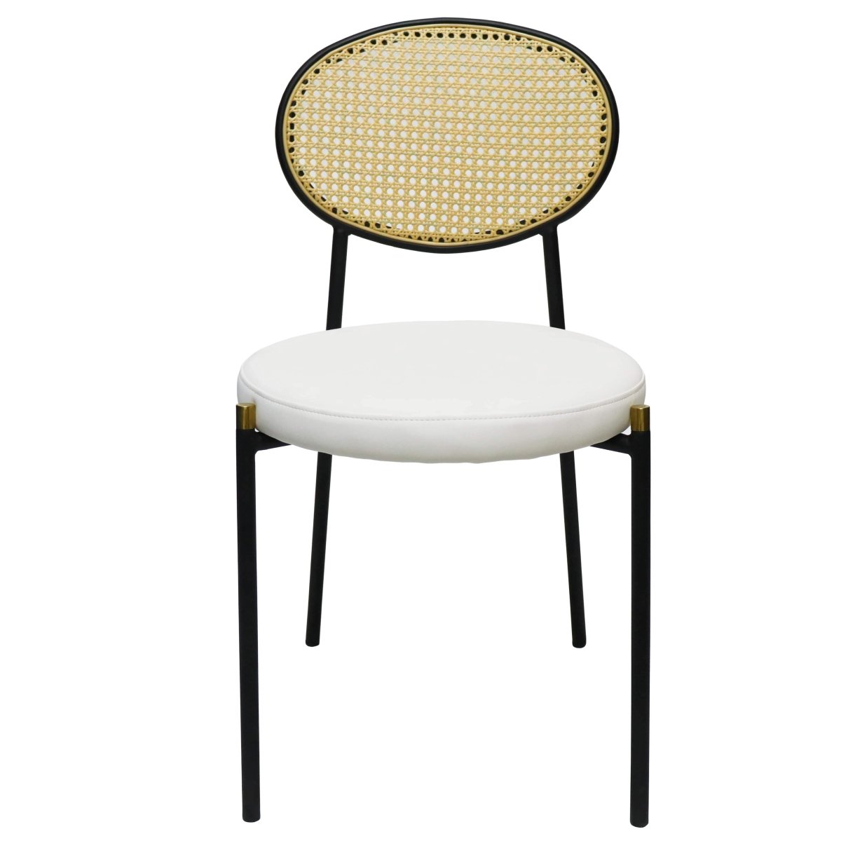 Euston Modern Upholstered Dining Chair with Round Wicker/Velvet Back Style