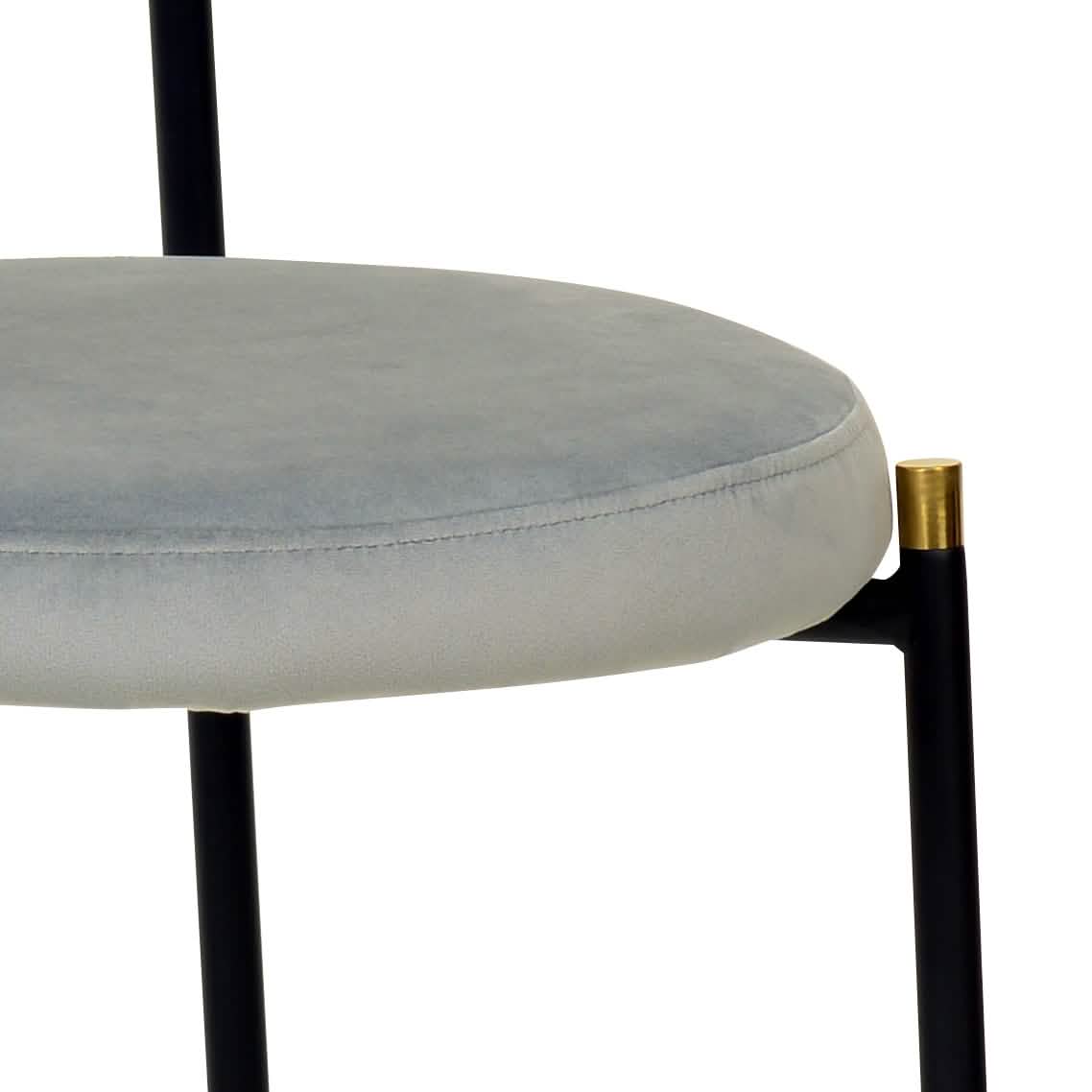 Euston Modern Upholstered Dining Chair with Round Wicker/Velvet Back Style