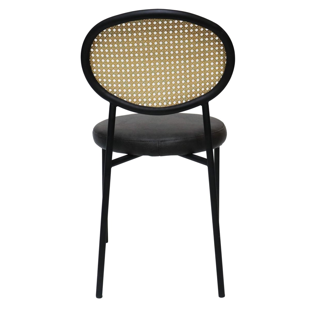 Euston Modern Upholstered Dining Chair with Round Wicker/Velvet Back Style