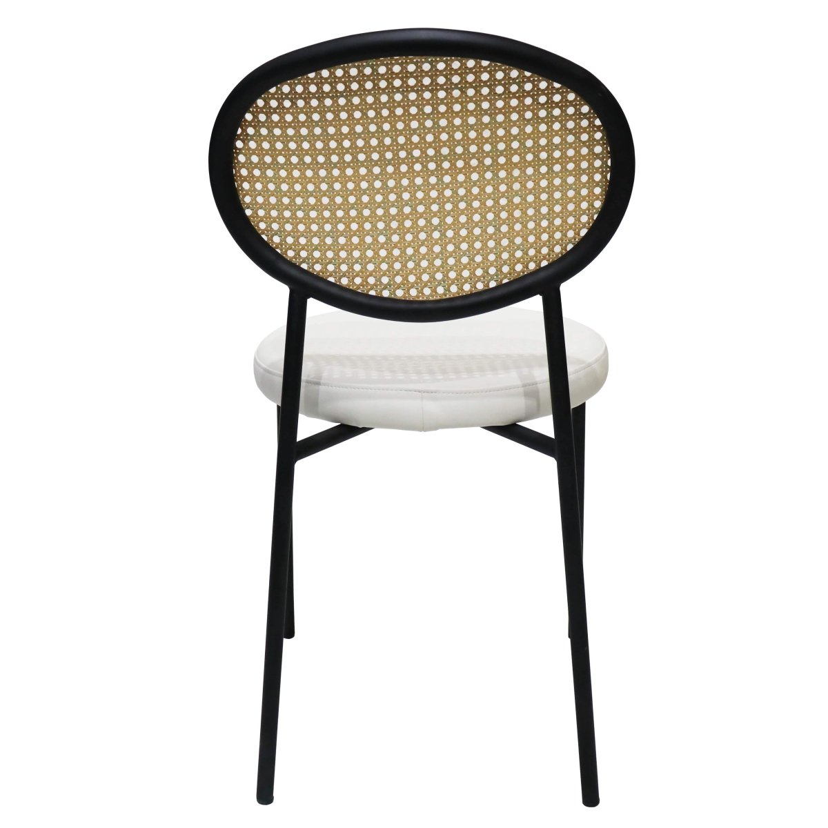 Euston Modern Upholstered Dining Chair with Round Wicker/Velvet Back Style