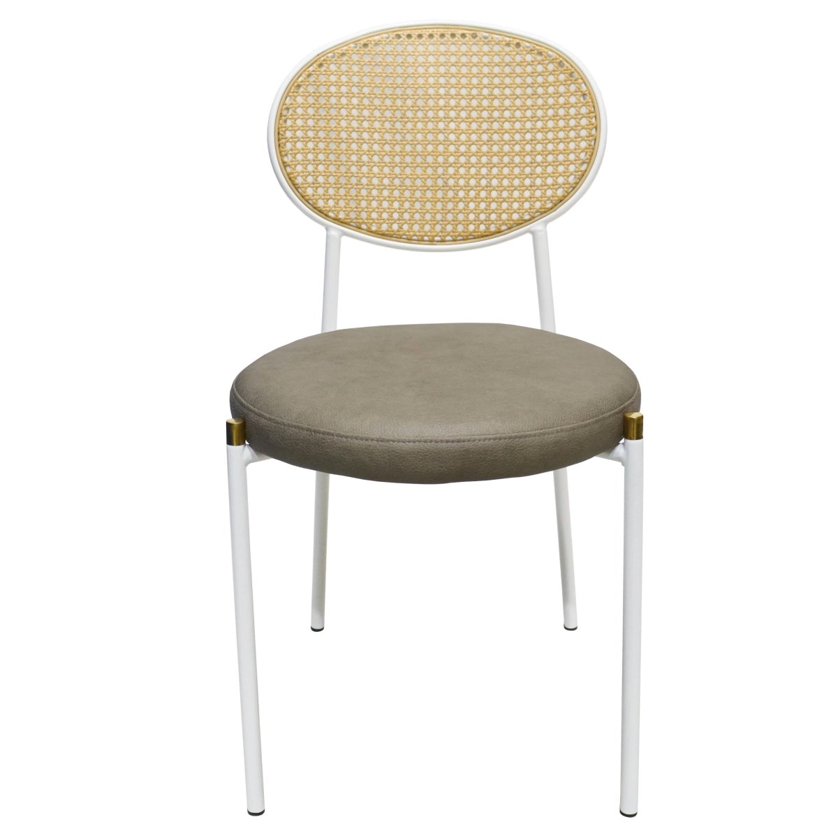Euston Modern Upholstered Dining Chair with Round Wicker/Velvet Back Style