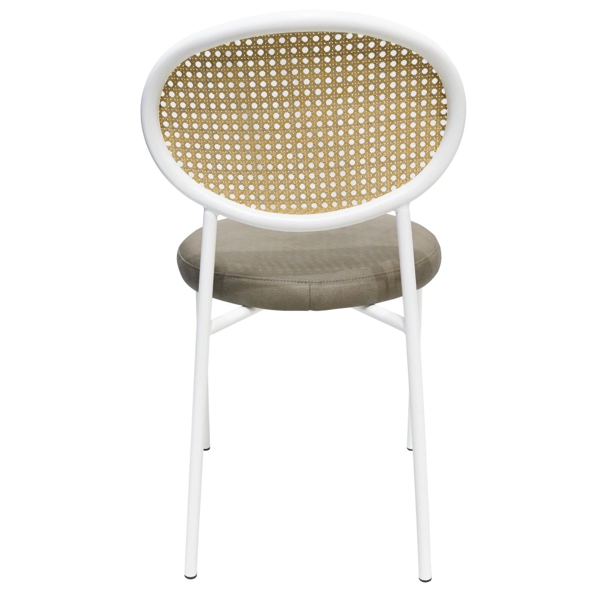 Euston Modern Upholstered Dining Chair with Round Wicker/Velvet Back Style