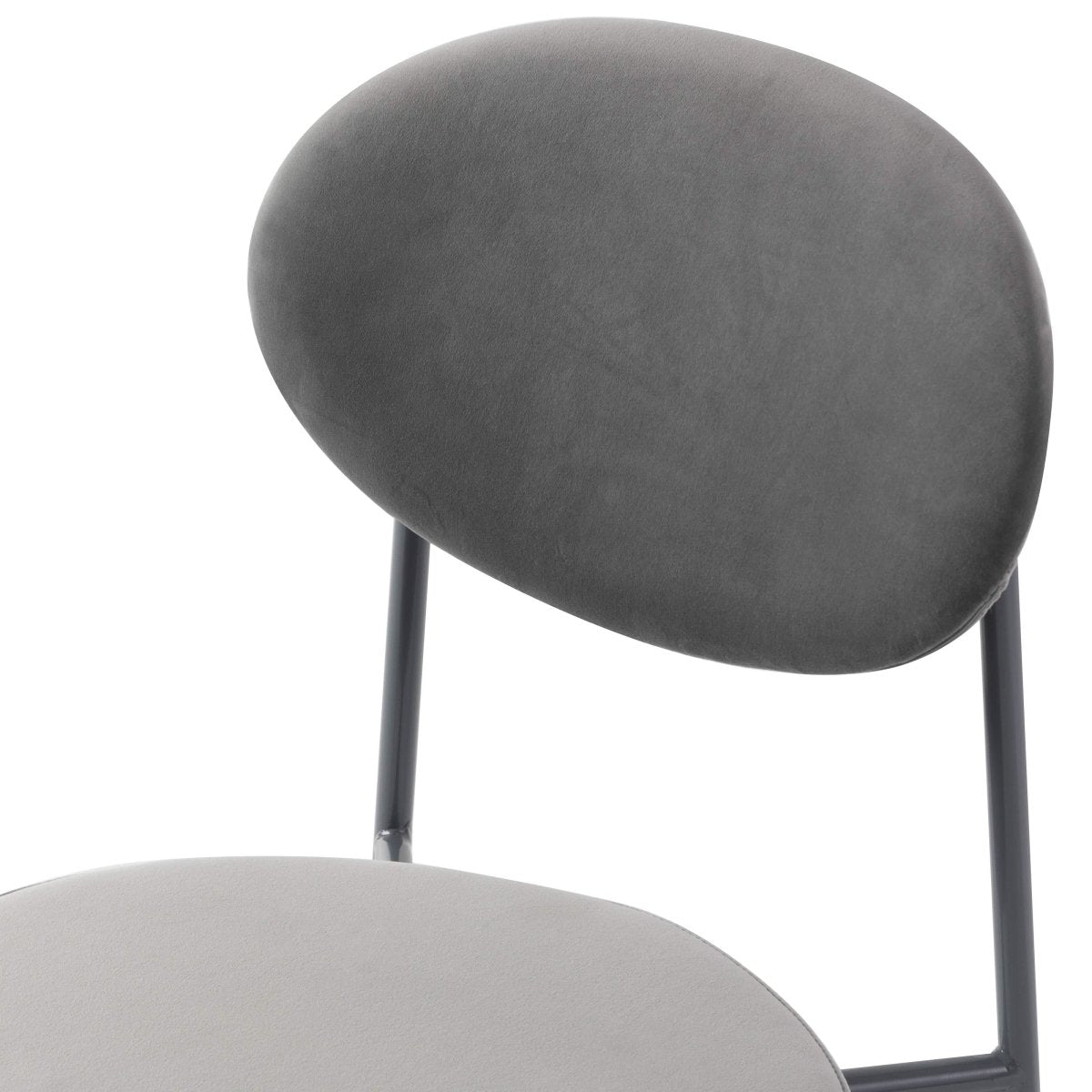 Euston Modern Upholstered Dining Chair with Round Wicker/Velvet Back Style