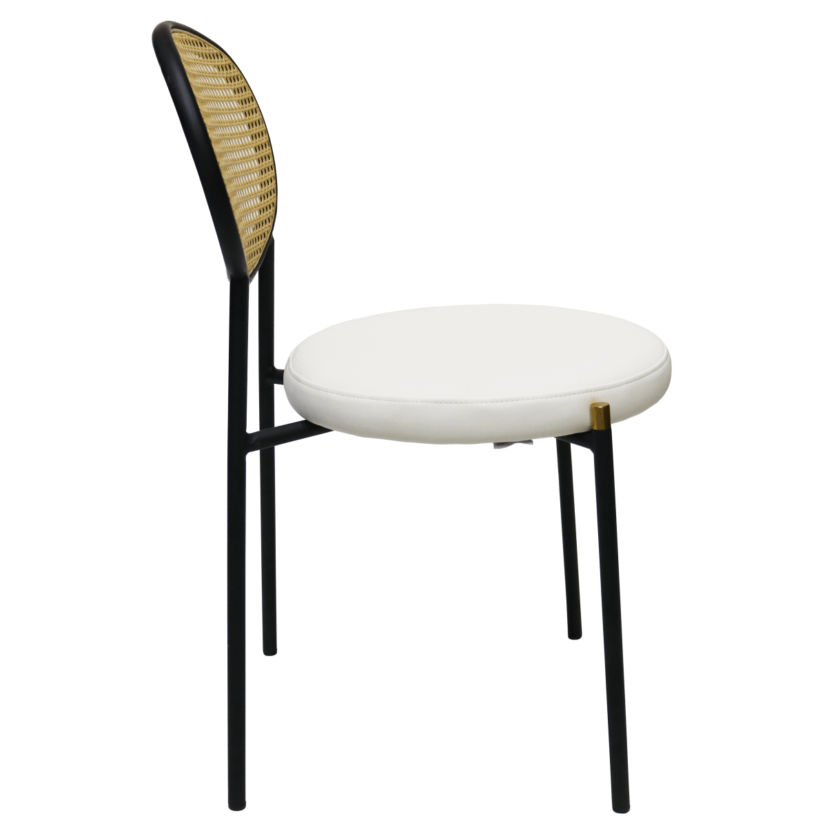 Euston Modern Wicker Dining Chair with Round Velvet Seat Set of 4