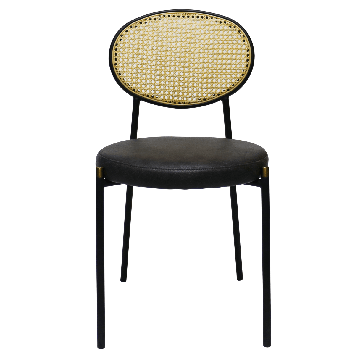 Euston Modern Wicker Dining Chair with Round Velvet Seat Set of 4
