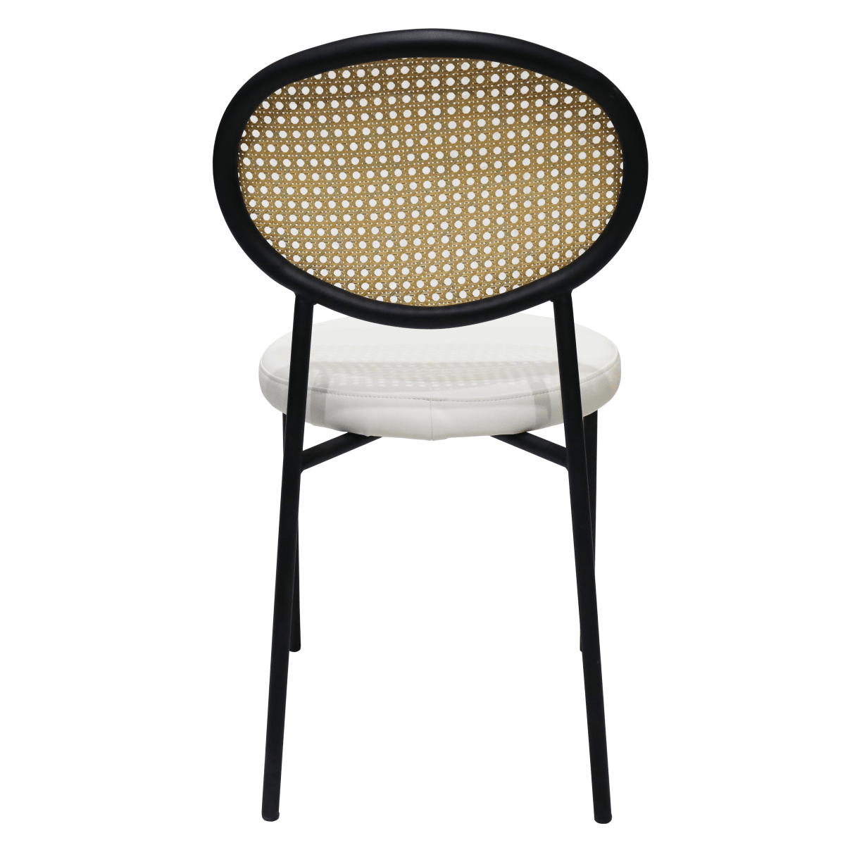 Euston Modern Wicker Dining Chair with Round Velvet Seat Set of 4