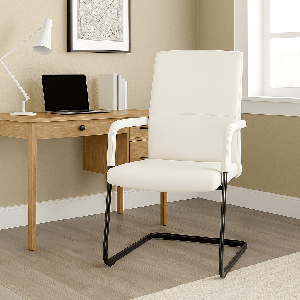 Evander Leather Office Chair With Aluminum Frame