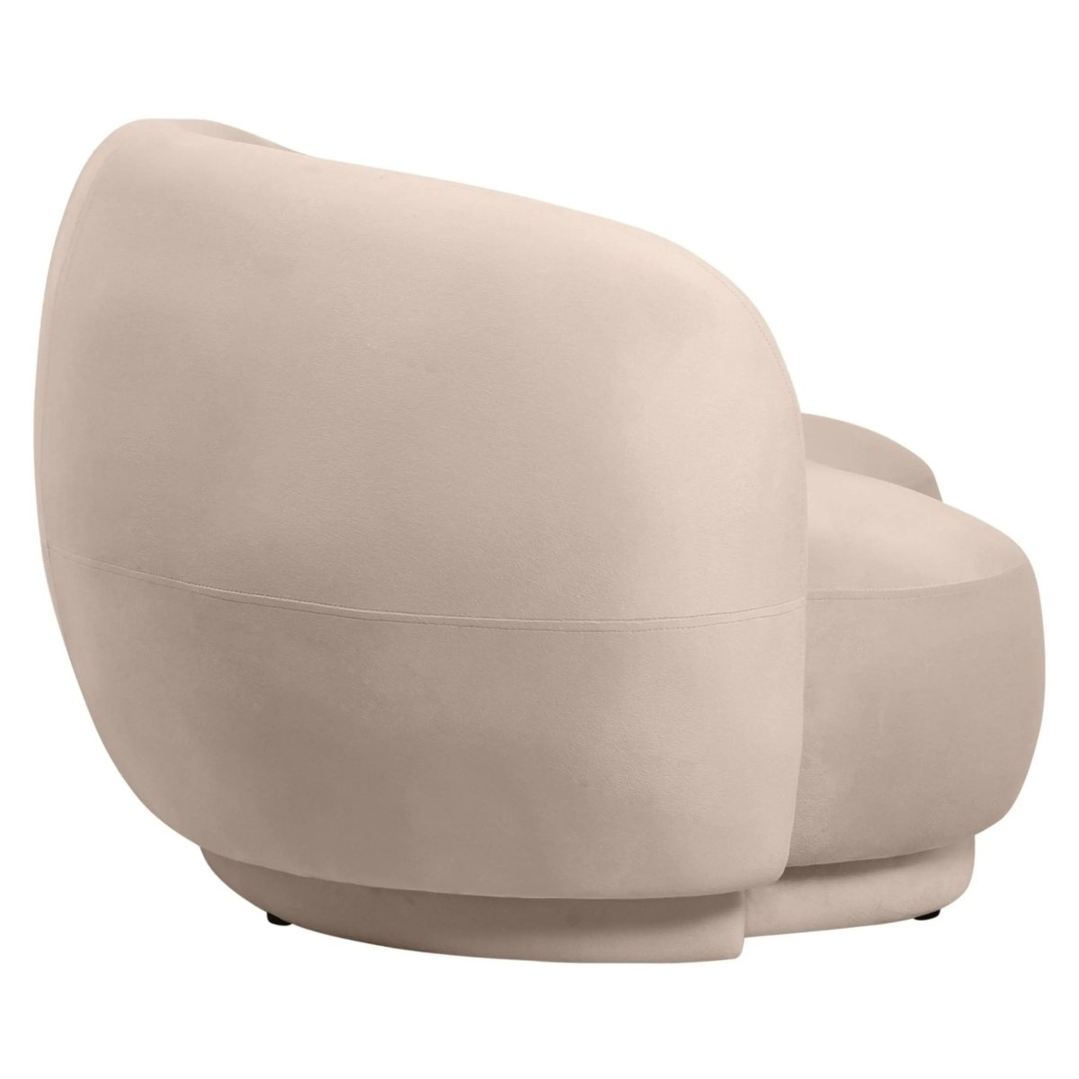 Faze 3 - Seater Velvet Sofa with Curved Backrest and Pine Wood Base