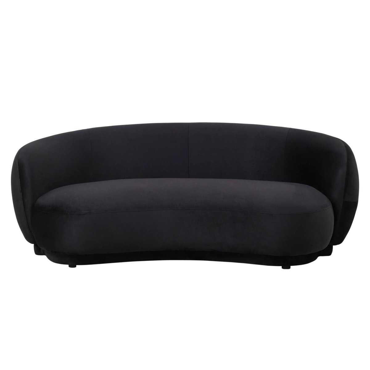 Faze 3 - Seater Velvet Sofa with Curved Backrest and Pine Wood Base