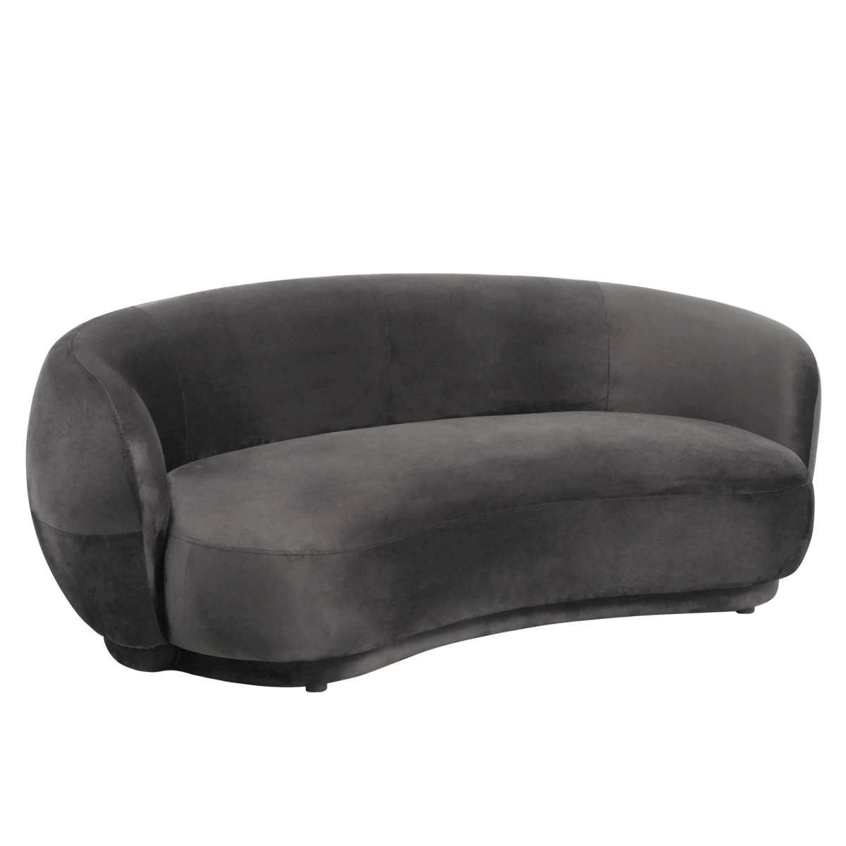 Faze 3 - Seater Velvet Sofa with Curved Backrest and Pine Wood Base