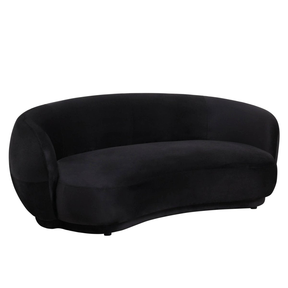 Faze 3 - Seater Velvet Sofa with Curved Backrest and Pine Wood Base