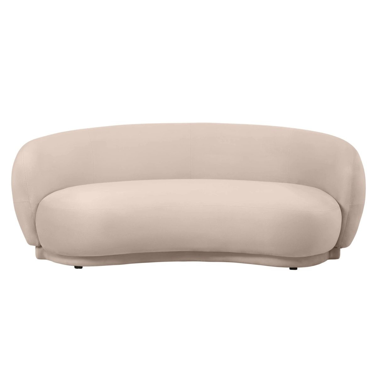 Faze 3 - Seater Velvet Sofa with Curved Backrest and Pine Wood Base